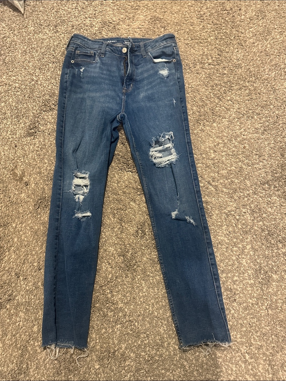 Old Navy Blue Distressed High Rise Skinny Jeans